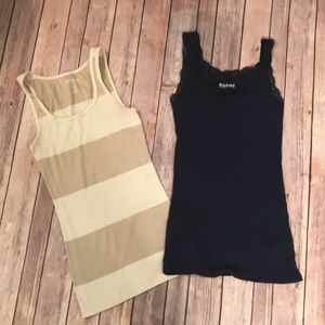 {Old Navy} Cream & Metallic & Navy Tank Bundle